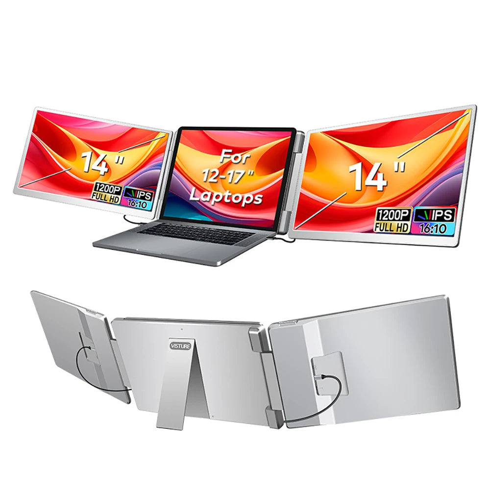Portable Gaming Monitor - 16 Inch IPS Panel LCD Display With Swivel Bracket