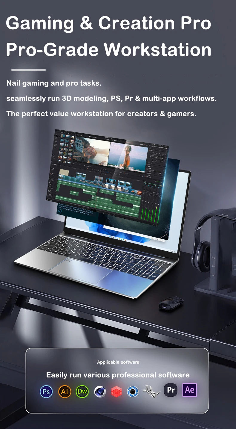 Ultra Slim Gaming Laptop - Intel Core i9 15.6 Inch, 32GB RAM, 2TB SSD, Windows 11