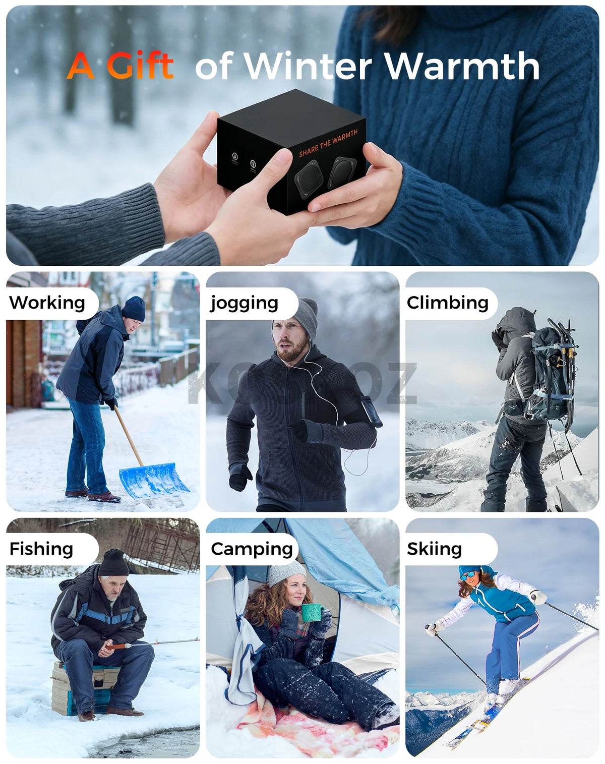 Hand Warmers Rechargeable 2 Pack, Ultra Slim, Pocket-Size Design that Fits Gloves, Gifts for Women, Outdoor, Office, Commute