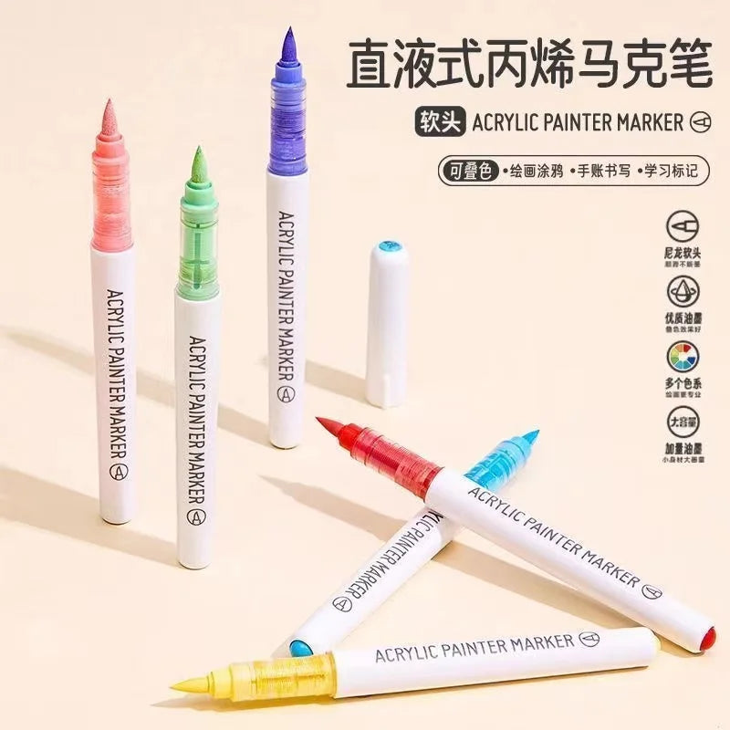 Aesthetic Graffiti Markers - Acrylic Brush Tip Pens for Art  Drawing - ZOOMNSTORE