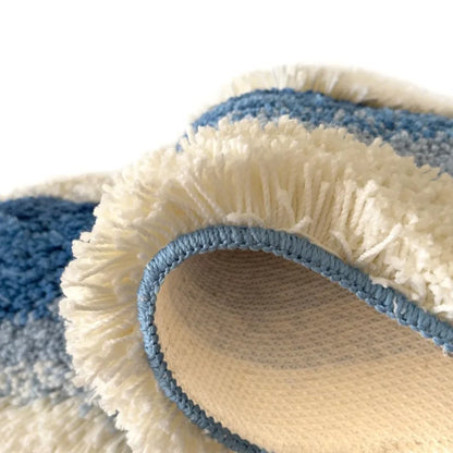 Aesthetic Wave Tufted Rug - Antislip Bathroom Carpet Ocean Sea Design for Living Room  Bedroom - ZOOMNSTORE