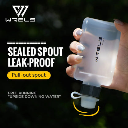 WRELS Running Water Bottle Handheld Sports PP Eco-Friend Water Bottle Portable Cycling Hiking Fitness Holding Sports Kettle