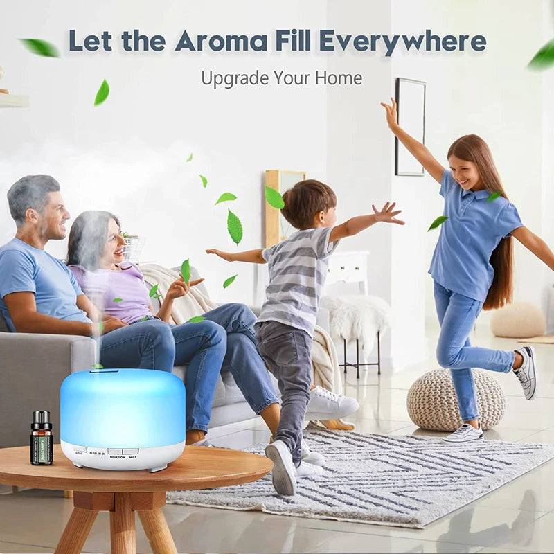 Air Humidifier Diffuser - 500ML Ultrasonic Essential Oil Aroma USB Mini Humidifier - ZOOMNSTORE