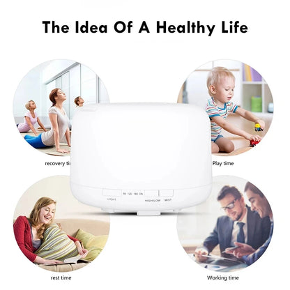 Air Humidifier Diffuser - 500ML Ultrasonic Essential Oil Aroma USB Mini Humidifier - ZOOMNSTORE
