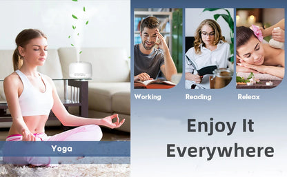 Air Humidifier Diffuser - 500ML Ultrasonic Essential Oil Aroma USB Mini Humidifier - ZOOMNSTORE