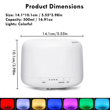 Air Humidifier Diffuser - 500ML Ultrasonic Essential Oil Aroma USB Mini Humidifier - ZOOMNSTORE