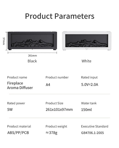 Air Humidifier Essential Oil Diffuser Flame Aroma Humidifier Home Room Fragrance Diffuser with Night Light Aromatherapy Diffuser - ZOOMNSTORE