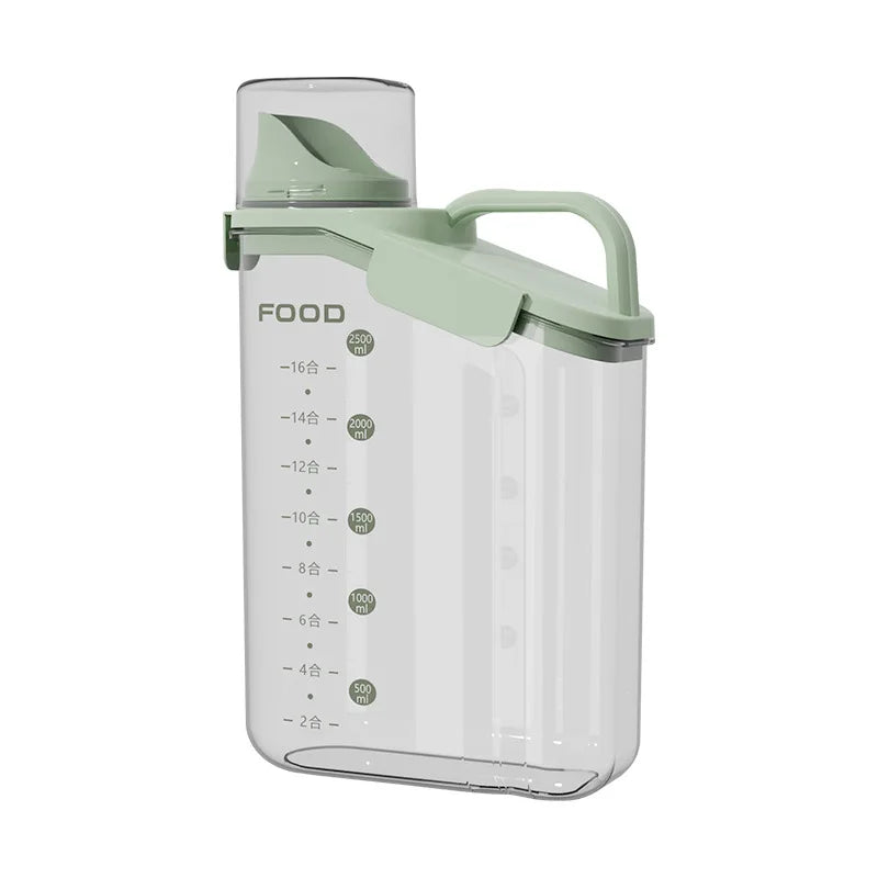 Airtight Food Container – Moisture-Proof Storage Jar with Double Seal Design & Built-In Measuring Cup - ZOOMNSTORE