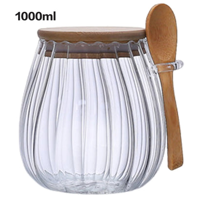 Airtight Glass Food Storage Jar - Sealed Kitchen Canister for Sugar Tea Coffee - ZOOMNSTORE