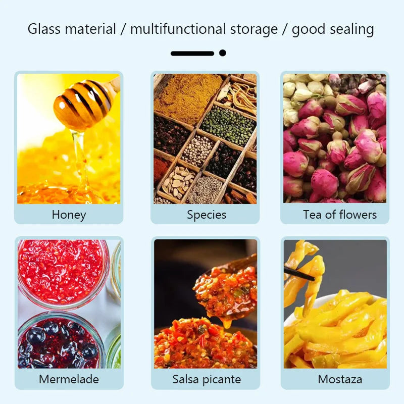 Airtight Glass Jars Set - 12PCS 120ml Clear Containers with Wood Lids for Kitchen Storage - ZOOMNSTORE