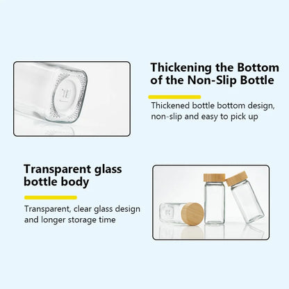 Airtight Glass Jars Set - 12PCS 120ml Clear Containers with Wood Lids for Kitchen Storage - ZOOMNSTORE