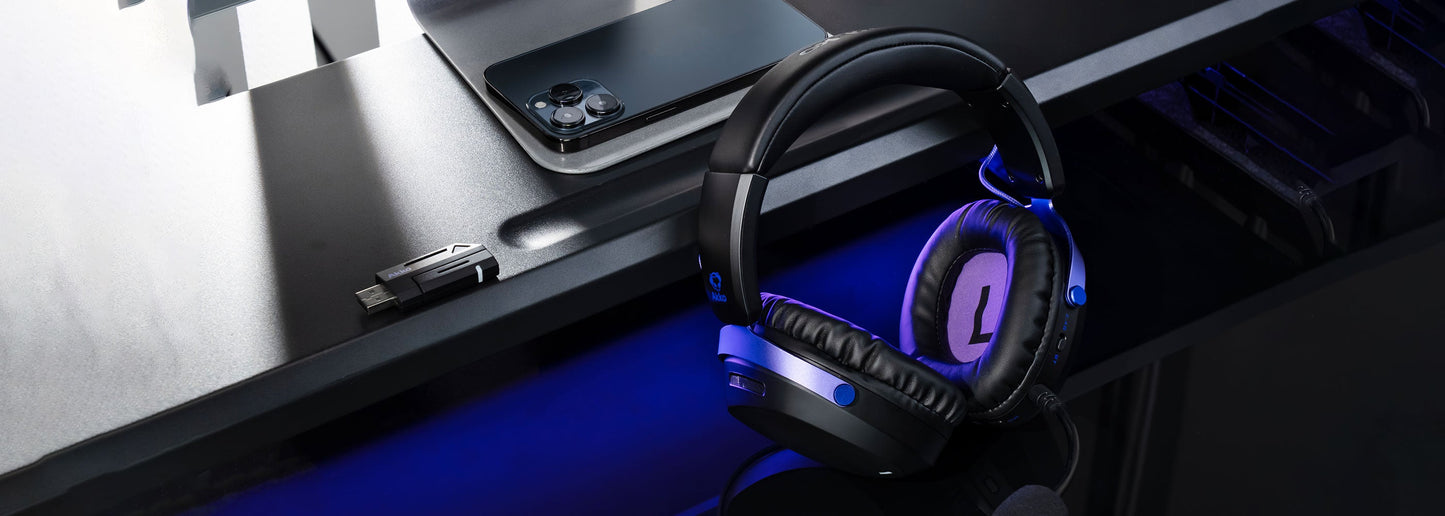 Akko GH300 Gaming Wireless Headphone with Mic Over-Ear Headset 7.1 Virtual Surround Sound Quad-Mode Head-mounted for Music Game