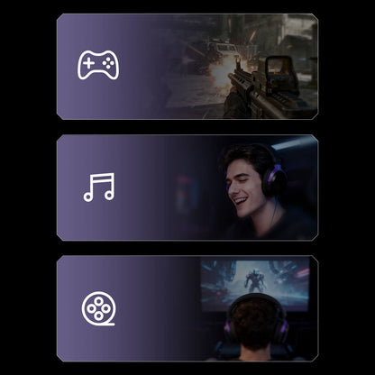 Akko GH300 Gaming Wireless Headphone with Mic Over-Ear Headset 7.1 Virtual Surround Sound Quad-Mode Head-mounted for Music Game