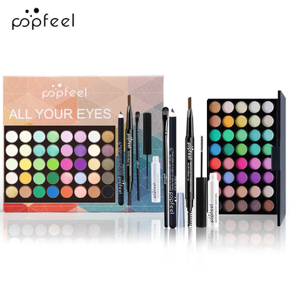 All-in-One Makeup Kit Gift Set - Eyeshadow Foundation Lip Gloss Blush Brushes  Eyeliner - ZOOMNSTORE