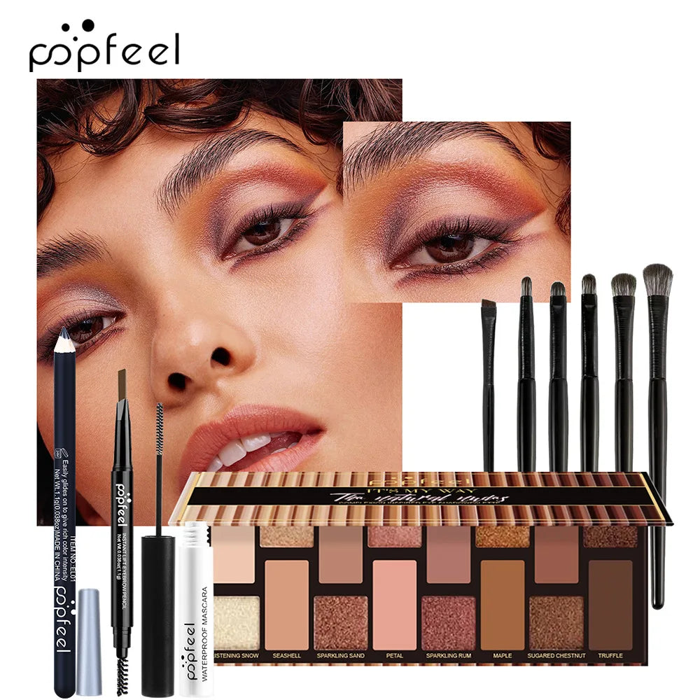 All-in-One Makeup Kit Gift Set - Eyeshadow Foundation Lip Gloss Blush Brushes  Eyeliner - ZOOMNSTORE