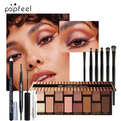 All-in-One Makeup Kit Gift Set - Eyeshadow Foundation Lip Gloss Blush Brushes  Eyeliner - ZOOMNSTORE
