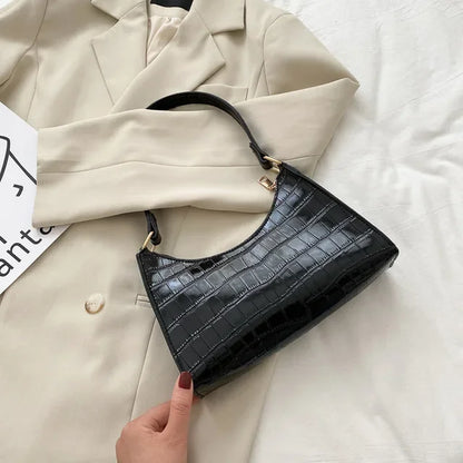 Alligator Pattern PU Leather Handbag - Womens Small Armpit Messenger Bag - ZOOMNSTORE