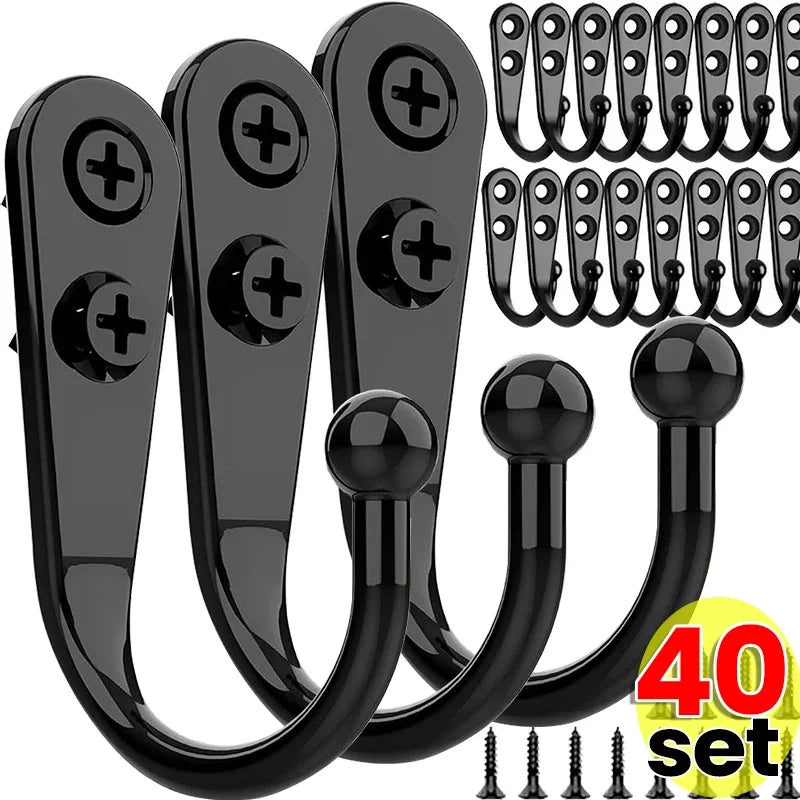Alloy Wall-Mounted Coat Hooks - 40 Set Metal Organizer for Kitchen  Bathroom - ZOOMNSTORE