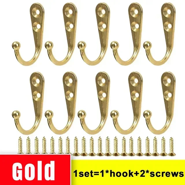 Alloy Wall-Mounted Coat Hooks - 40 Set Metal Organizer for Kitchen  Bathroom - ZOOMNSTORE