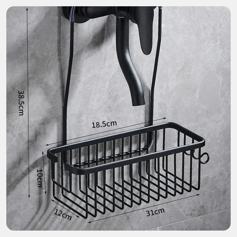 Aluminium Bathroom Shelf Without Drilling, Shower Shelf Shelves Shampoo Holder, Basket Storage Organizer Bathroom Accessories - ZOOMNSTORE