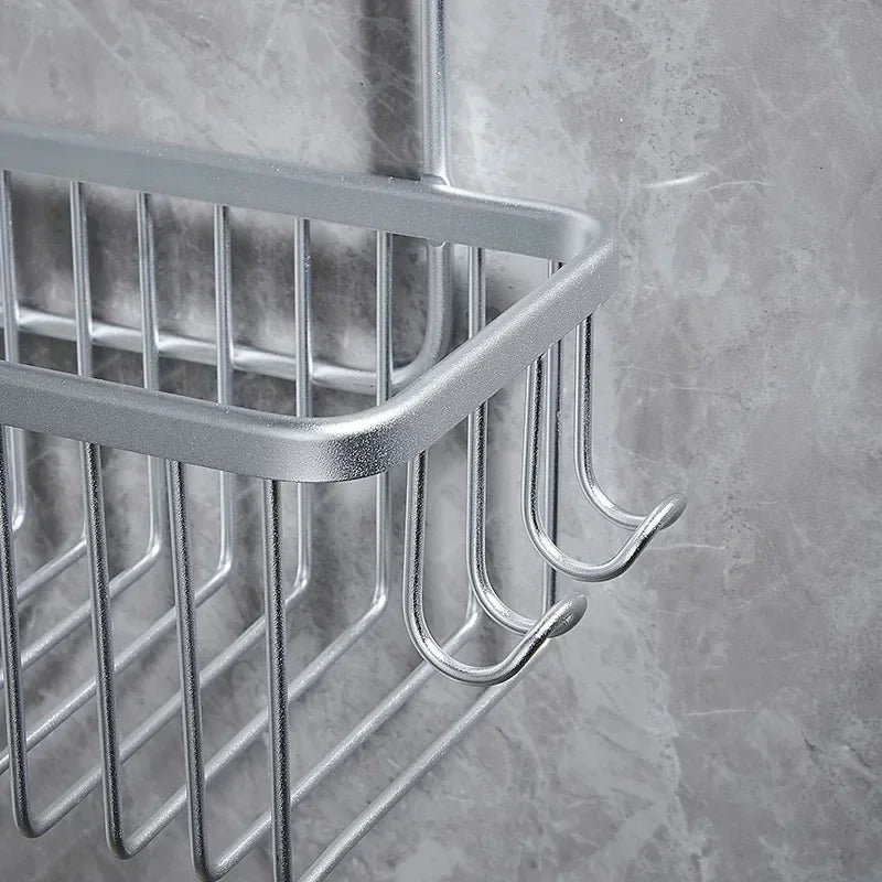 Aluminium Bathroom Shelf Without Drilling, Shower Shelf Shelves Shampoo Holder, Basket Storage Organizer Bathroom Accessories - ZOOMNSTORE