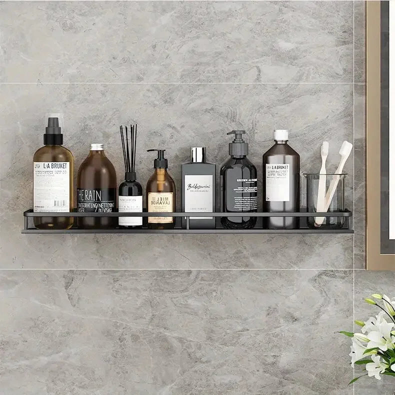Wall-Mounted Aluminum Bathroom Storage Rack - Cosmetic Organizer - ZOOMNSTORE