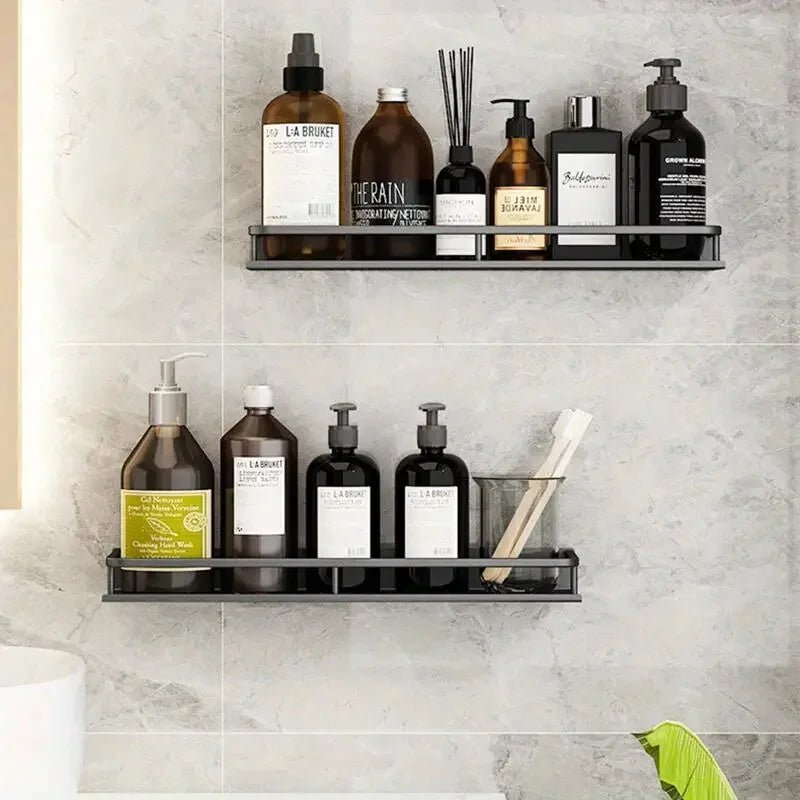 Wall-Mounted Aluminum Bathroom Storage Rack - Cosmetic Organizer - ZOOMNSTORE