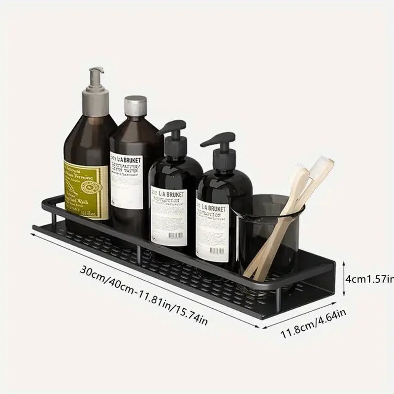 Wall-Mounted Aluminum Bathroom Storage Rack - Cosmetic Organizer - ZOOMNSTORE