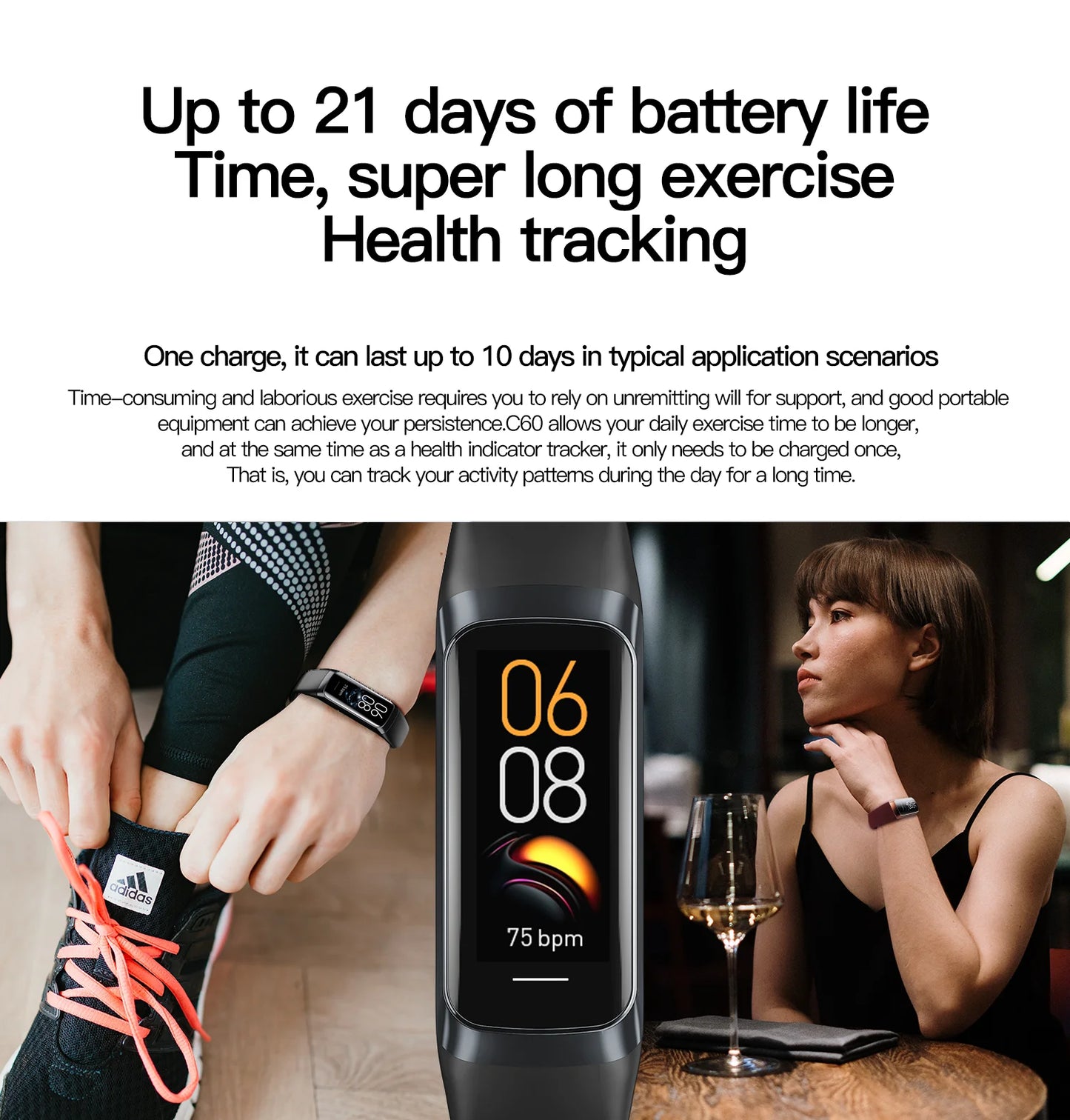 Amoled Smart Watch – Fitness Activity Tracker with Square AMOLED Screen | IP67 Waterproof - ZOOMNSTORE