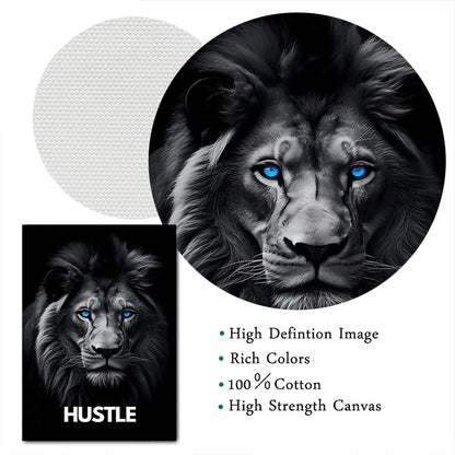 Animal Motivational Wall Art - Lion Wolf Leopard Canvas Prints for Home Office Decor - ZOOMNSTORE