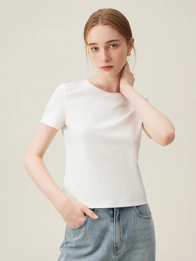 Animal Print Cotton Tee - Womens Short Sleeve Summer T-Shirt - ZOOMNSTORE