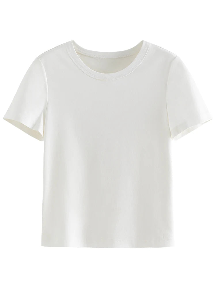 Animal Print Cotton Tee - Womens Short Sleeve Summer T-Shirt - ZOOMNSTORE