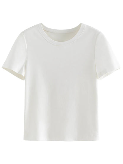 Animal Print Cotton Tee - Womens Short Sleeve Summer T-Shirt - ZOOMNSTORE
