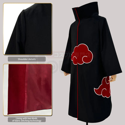 HOLOUN Anime Uchiha Itachi Uchiha Sasuke Cosplay Costume Embroidery Hawk Team Cloak Pain Konan Sasori Halloween Christmas S-2XL - ZOOMNSTORE