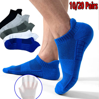 Ankle Socks Men Women - 10 Pairs Breathable Cotton Mesh Running Socks for Summer - ZOOMNSTORE