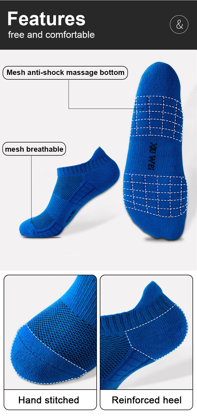 Ankle Socks Men Women - 10 Pairs Breathable Cotton Mesh Running Socks for Summer - ZOOMNSTORE