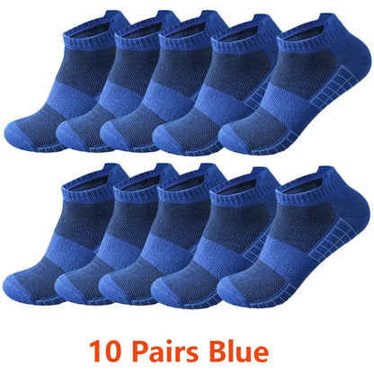 Ankle Socks Men Women - 10 Pairs Breathable Cotton Mesh Running Socks for Summer - ZOOMNSTORE