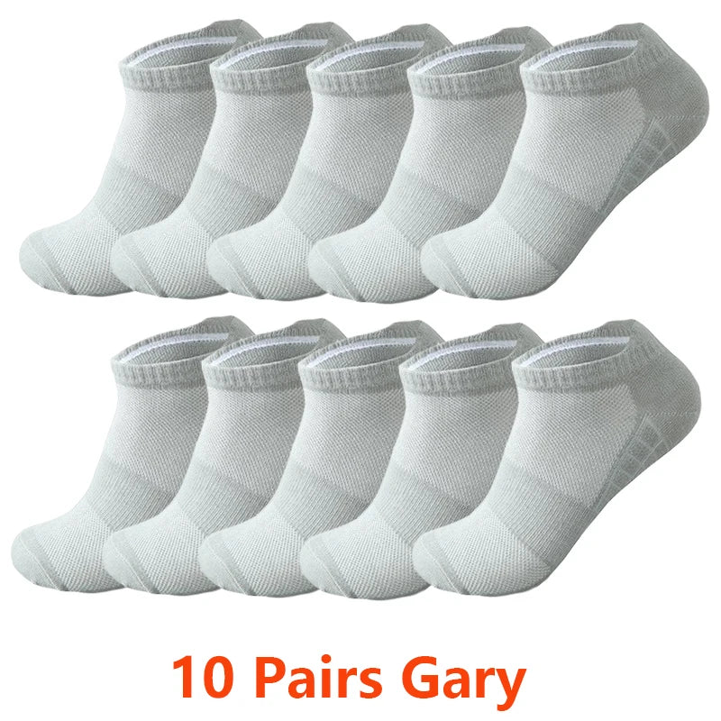 Ankle Socks Men Women - 10 Pairs Breathable Cotton Mesh Running Socks for Summer - ZOOMNSTORE