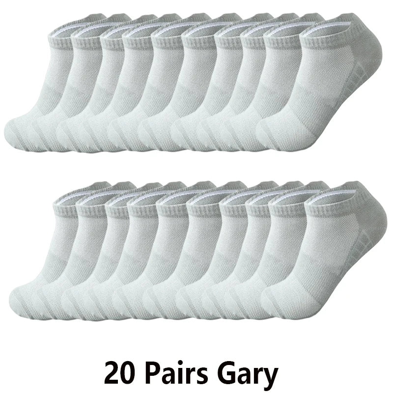 Ankle Socks Men Women - 10 Pairs Breathable Cotton Mesh Running Socks for Summer - ZOOMNSTORE