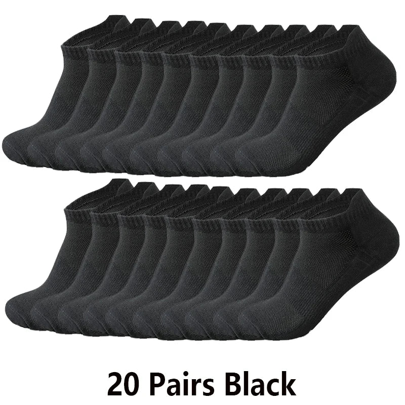 Ankle Socks Men Women - 10 Pairs Breathable Cotton Mesh Running Socks for Summer - ZOOMNSTORE