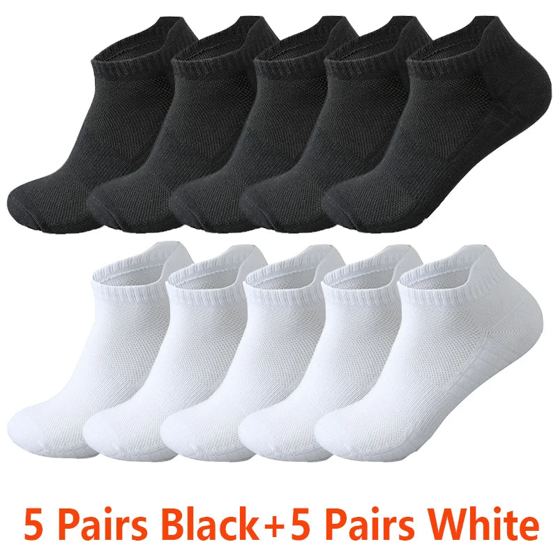 Ankle Socks Men Women - 10 Pairs Breathable Cotton Mesh Running Socks for Summer - ZOOMNSTORE