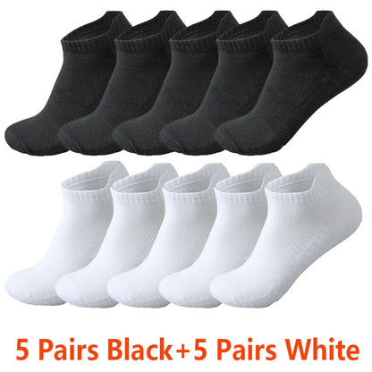 Ankle Socks Men Women - 10 Pairs Breathable Cotton Mesh Running Socks for Summer - ZOOMNSTORE