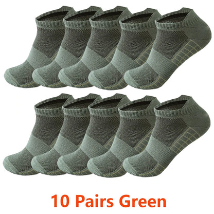 Ankle Socks Men Women - 10 Pairs Breathable Cotton Mesh Running Socks for Summer - ZOOMNSTORE