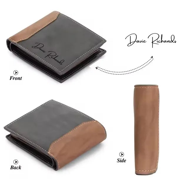 Anniversary Birthday Gifts for Men Gift Custom Name Picture Card Holder Wallet for Husband Father's Day Bifold Wallet - ZOOMNSTORE