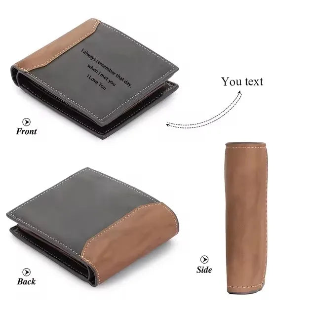 Anniversary Birthday Gifts for Men Gift Custom Name Picture Card Holder Wallet for Husband Father's Day Bifold Wallet - ZOOMNSTORE