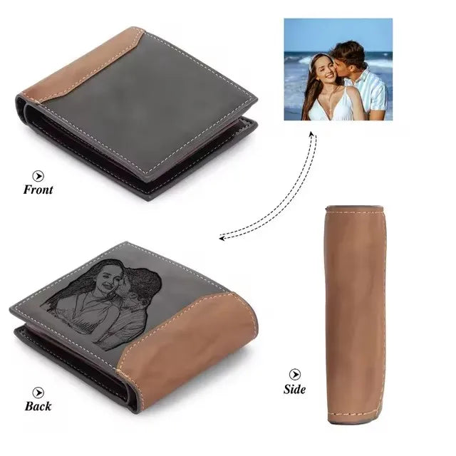 Anniversary Birthday Gifts for Men Gift Custom Name Picture Card Holder Wallet for Husband Father's Day Bifold Wallet - ZOOMNSTORE