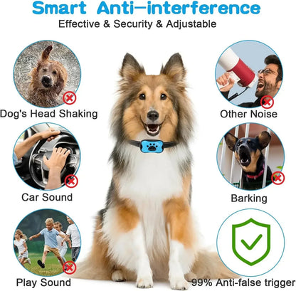 Anti Barking Dog Collar - Ultrasonic Rechargeable Bark Deterrent Device With Vibration Control - ZOOMNSTORE