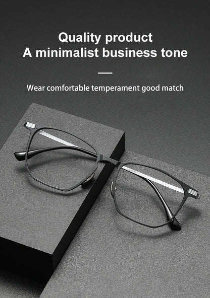 Anti-Blue Light Glasses - Ultra-Light Titanium Business Reading Glasses with CR-39 Lenses - ZOOMNSTORE