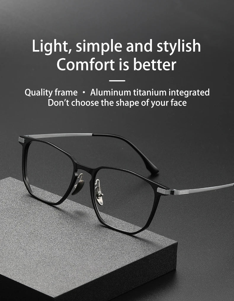 Anti-Blue Light Glasses - Ultra-Light Titanium Business Reading Glasses with CR-39 Lenses - ZOOMNSTORE