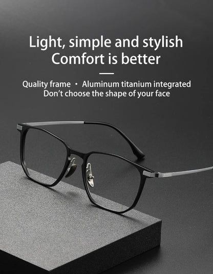 Anti-Blue Light Glasses - Ultra-Light Titanium Business Reading Glasses with CR-39 Lenses - ZOOMNSTORE